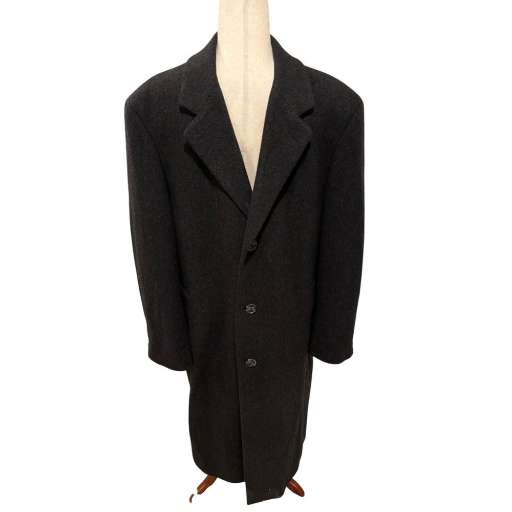 Nordstrom Loro Piana Wool Overcoat Men's Size 40 Long Charcoal